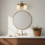 Retro Brass Looped Arm Glass Wall Lamp
