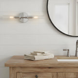 Luxury Double-Tube Ribbed Glass Wall Sconce