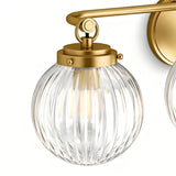 Retro Ribbed Glass Ball Wall Light
