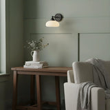 Industrial-Style Milky White Dome Wall Lamp