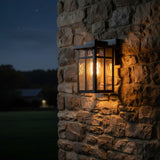 Industrial Outdoor Square Glass Wall Sconce