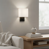 Nordic Indoor Square Linen Blend Wall Sconce