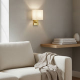 Nordic Indoor Square Linen Blend Wall Sconce