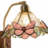 Tiffany Indoor Metal Butterfly Wall Sconce