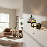 Tiffany Stained Glass Swing-Arm Wall Sconce