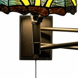 Tiffany Stained Glass Swing-Arm Wall Sconce
