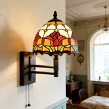 Tiffany Stained Glass Swing-Arm Wall Sconce