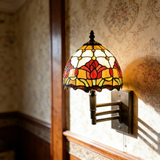 Tiffany Stained Glass Swing-Arm Wall Sconce
