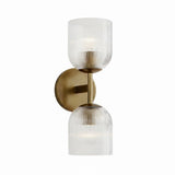 Modern Farmhouse Ribbed Glass Metal Wall Sconce