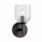 Modern Farmhouse Ribbed Glass Metal Wall Sconce