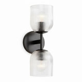 Modern Farmhouse Ribbed Glass Metal Wall Sconce