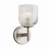 Modern Farmhouse Ribbed Glass Metal Wall Sconce