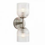 Modern Farmhouse Ribbed Glass Metal Wall Sconce