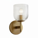 Modern Farmhouse Ribbed Glass Metal Wall Sconce