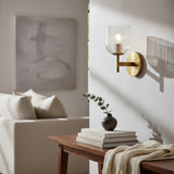 Modern Farmhouse Ribbed Glass Metal Wall Sconce