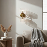 Modern Farmhouse Ribbed Glass Metal Wall Sconce
