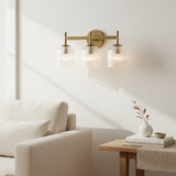 Modern Farmhouse Ribbed Glass Metal Wall Sconce