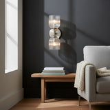 Modern Farmhouse Ribbed Glass Metal Wall Sconce