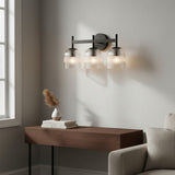 Modern Farmhouse Ribbed Glass Metal Wall Sconce