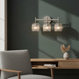 Modern Farmhouse Ribbed Glass Metal Wall Sconce