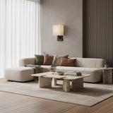 Nordic Indoor Square Linen Blend Wall Sconce