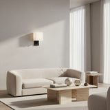 Nordic Indoor Square Linen Blend Wall Sconce