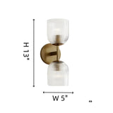 Luxury Metal Frame Glass Shade Wall Lamp