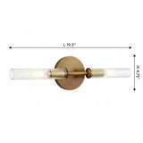 Luxury Double-Tube Ribbed Glass Wall Sconce