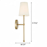 Modern Metal Fabric Shade Long-Rod Wall Sconce
