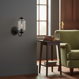 Vintage Glass Lantern-Shaped Eloise Wall Sconce