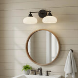 Industrial-Style Milky White Dome Wall Lamp
