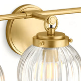 Retro Ribbed Glass Ball Wall Light