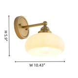 Industrial-Style Milky White Dome Wall Lamp