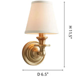 Vintage Fabric Shade Metal Single-Arm Wall Sconce