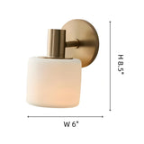 Modern Cylindrical Ceramic Shade Wall Sconce