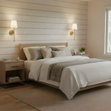 Modern Metal Fabric Shade Long-Rod Wall Sconce