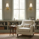 Modern Metal Fabric Shade Long-Rod Wall Sconce