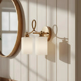 Retro Brass Looped Arm Glass Wall Lamp
