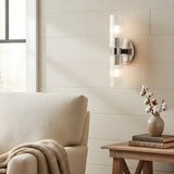 Luxury Ribbed Glass Vertical Tube Wall Lamp