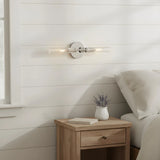Luxury Double-Tube Ribbed Glass Wall Sconce