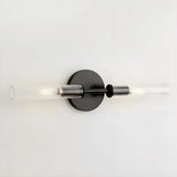 Luxury Double-Tube Ribbed Glass Wall Sconce