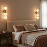 Modern Glass Ball String Three-Lamp Wall Lamp