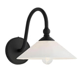 Vintage Curved Arm Glass Wall Lamp