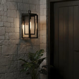 Industrial Seedy Glass Lantern Wall Lamp