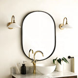 Vintage Curved Arm Glass Wall Lamp