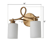 Retro Brass Looped Arm Glass Wall Lamp