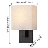 Nordic Indoor Square Linen Blend Wall Sconce