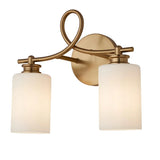 Retro Brass Looped Arm Glass Wall Lamp