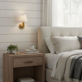 Vintage Fabric Shade Metal Single-Arm Wall Sconce