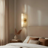 Modern Minimalist Fabric Cylinder Brass Wall Lamp